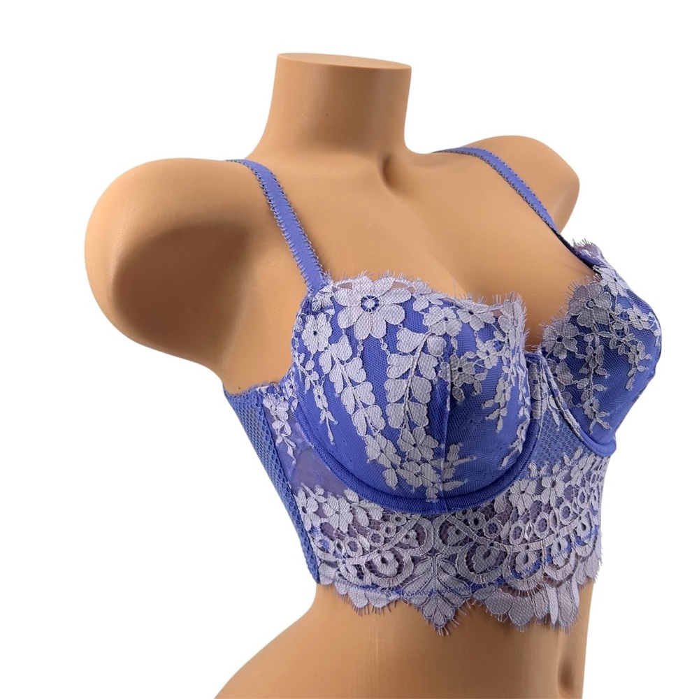 Victoria’s Secret Dream Angels Lined Demi Longline Bra Purple Lavender Size 34D - Picture 8 of 15